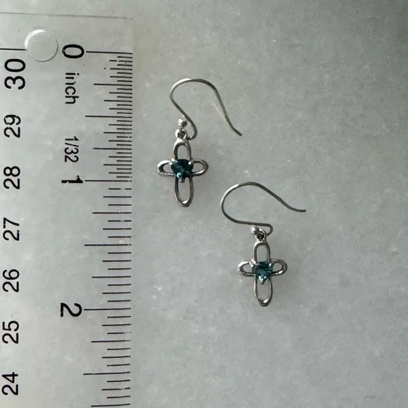 NWOT Sundance Blue Hope Earrings, London Blue Topaz, Sterling Silver